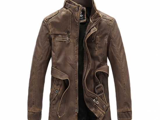 2016 Leather Jackets Slim Men Coats Winter Motorcycle Leather Jacket Parka Mens Fur Coat PU Leather Jacket Male Business Coat